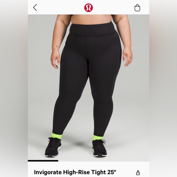 Lululemon invigorate right 25” black size 4 - Picture 1 of 4